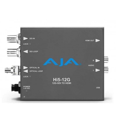 AJA Hi5-12G-R-ST 12G-SDI to HDMI 2.0 Conversion with ST Fiber Receiver