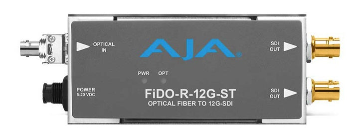 AJA FiDO-R-12G-ST "USED" 1-Channel Single Mode ST Fiber to 12G-SDI Receiver