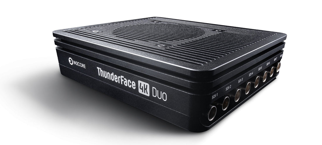 Black electronic device with 'ThunderFace' branding on a white background